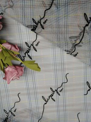 Pola Surat OEM Berbondong-bondong Kain Mesh Dicetak Tulle Lace