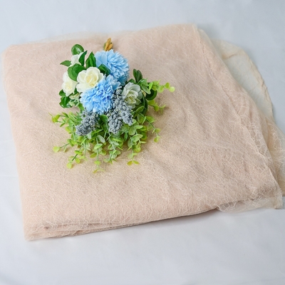 Cream Floral Overlay Tipis Bordir Renda Kain Tulle OEKO - Tex Standard